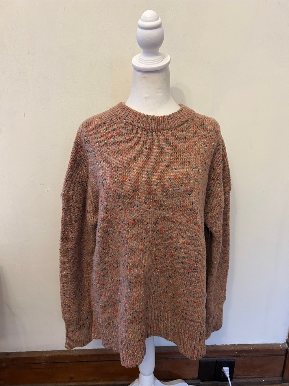 Lou & Grey Speckled Crewneck Sweater Brown multicolored Size M EUC